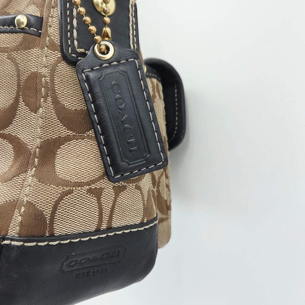 Coach F12869 Legacy Turnlock Signature Canvas Monogram Leather Bag Purse Vintage - Picture 8 of 16